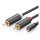 Kabel i złączka UGREEN AV102 Kabel 2x RCA Cinch jack 3.5 mm 025m czarny